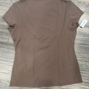 Banana Republic Taupe mock neck Short Sleeve Tee
